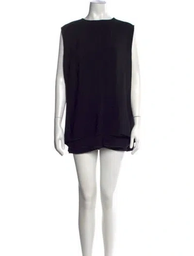 Pre-owned Derek Lam Crew Neck Mini Dress In Black