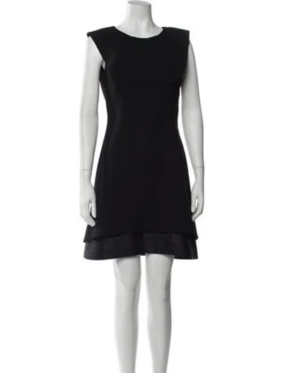 Pre-owned Derek Lam Crew Neck Mini Dress In Black