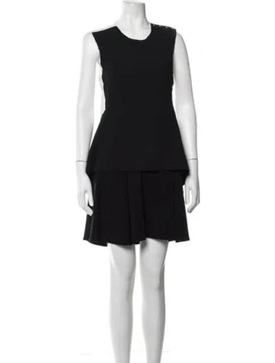 Pre-owned Derek Lam Crew Neck Mini Dress In Black