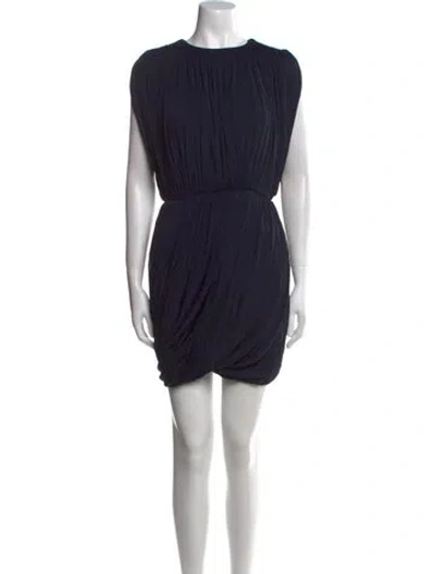 Pre-owned Derek Lam Crew Neck Mini Dress In Blue