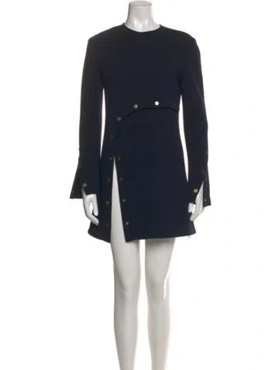 Pre-owned Derek Lam Crew Neck Mini Dress In Blue