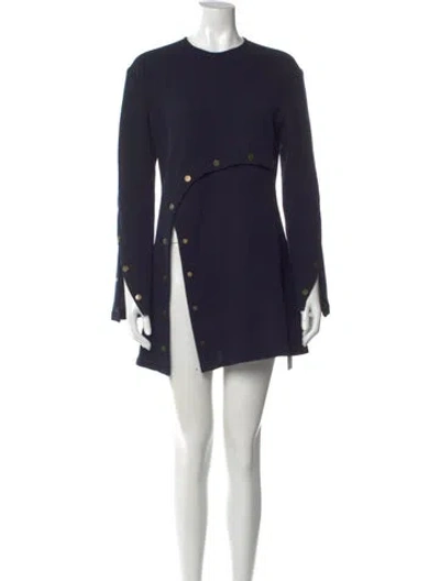 Pre-owned Derek Lam Crew Neck Mini Dress In Blue
