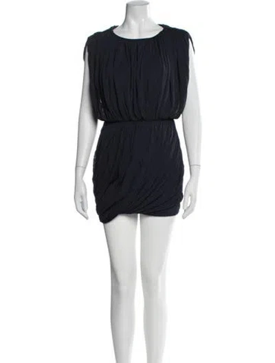 Pre-owned Derek Lam Crew Neck Mini Dress In Blue