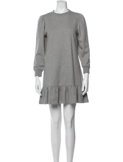 Pre-owned Derek Lam Crew Neck Mini Dress In Gray