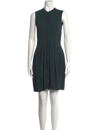 Pre-owned Derek Lam Crew Neck Mini Dress In Green