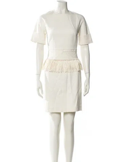 Pre-owned Derek Lam Crew Neck Mini Dress In Neutral