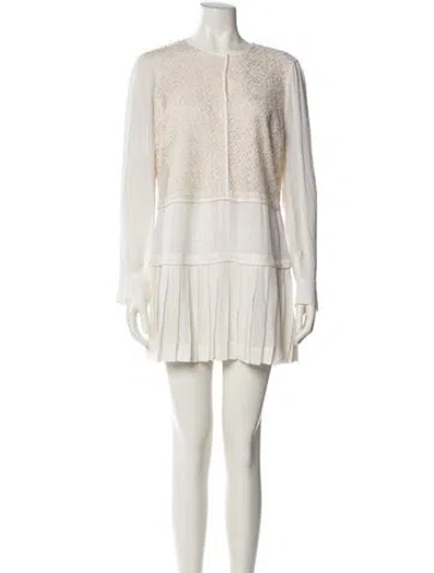 Pre-owned Derek Lam Crew Neck Mini Dress In Neutral