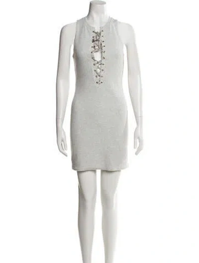 Pre-owned Derek Lam Crew Neck Mini Dress In Neutral