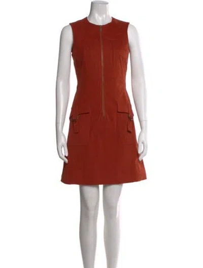 Pre-owned Derek Lam Crew Neck Mini Dress In Orange