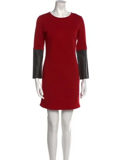 Pre-owned Derek Lam Crew Neck Mini Dress In Red