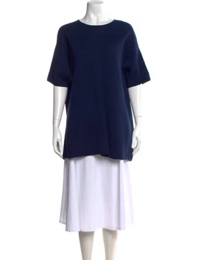 Pre-owned Derek Lam Crew Neck Short Sleeve Top In Blue