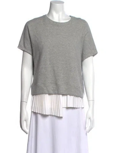 Pre-owned Derek Lam Crew Neck Short Sleeve Top In Gray