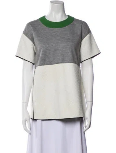 Pre-owned Derek Lam Crew Neck Short Sleeve Top In Neutral