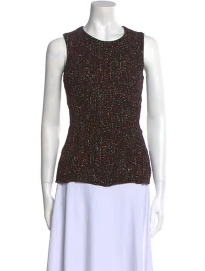 Pre-owned Derek Lam Crew Neck Sleeveless Top In Black