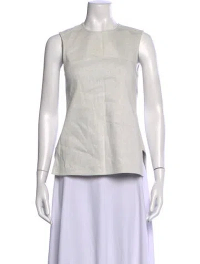 Pre-owned Derek Lam Crew Neck Sleeveless Top In White