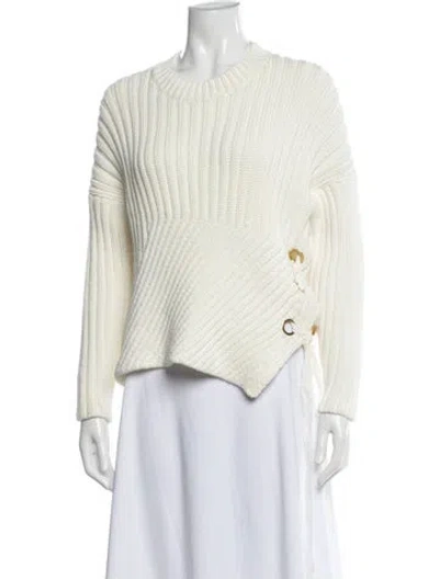 Pre-owned Derek Lam Crew Neck Sweater In White