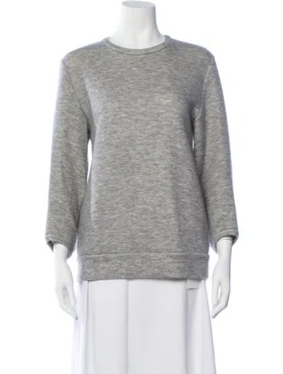 Pre-owned Derek Lam Crew Neck Three-quarter Sleeve Sweatshirt In Grey