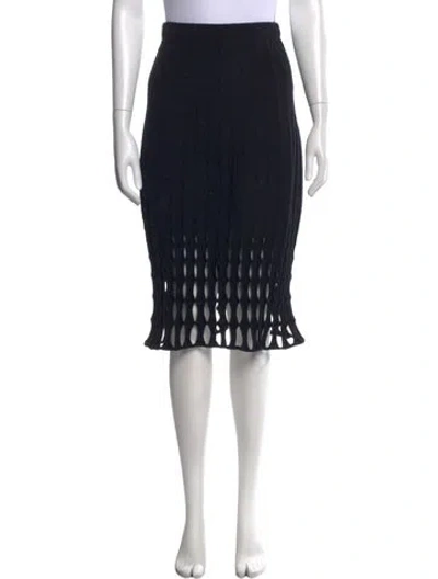 Pre-owned Derek Lam Cutout Accent Midi Length Skirt In Black