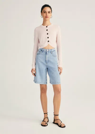 Derek Lam Dana Wide Leg Shorts In Blue