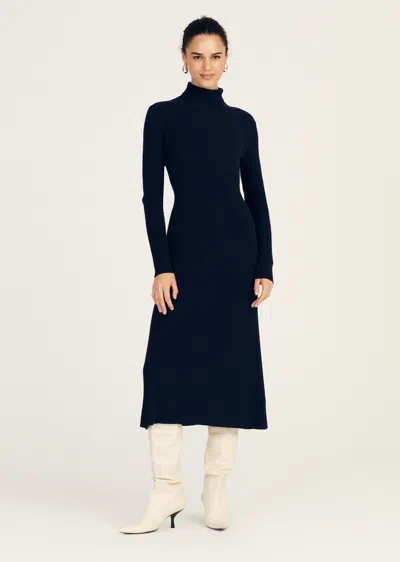 Derek Lam Diana Turtleneck Dress In Blue