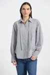 Derek Lam Edeline Striped Poplin Shirt In Gray