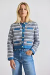 Derek Lam Elain Cotton Tweed Jacket With Denim Trim