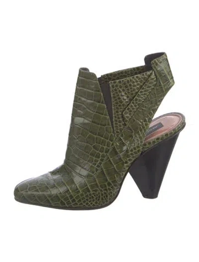 Pre-owned Derek Lam Embossed Leather Boots In Green