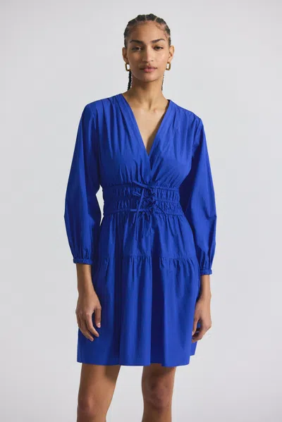 Derek Lam Emma V-neck Dress In Blue