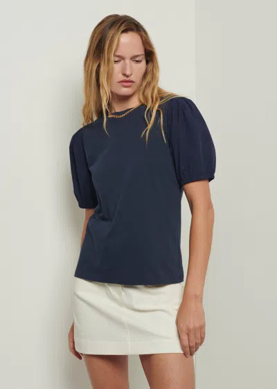 Derek Lam Eva Puff Sleeve T-shirt In Blue