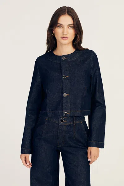 Derek Lam Ezra Button Front Jacket In Blue