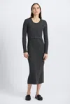 Derek Lam Fable Double Layer Ribbed Sweater Dress-grey Melange In Multi