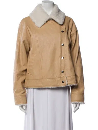 Pre-owned Derek Lam Faux Leather Biker Jacket In Neutral