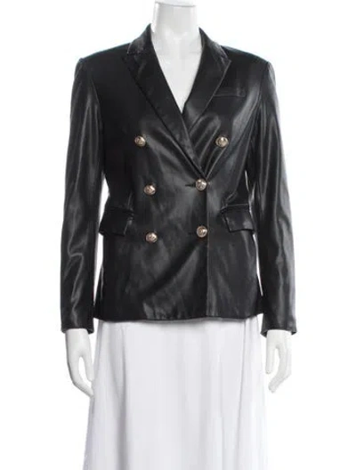Pre-owned Derek Lam Faux Leather Blazer In Black