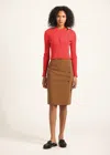 Derek Lam Felicity High Rise Midi Skirt In Brown