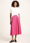 Derek Lam Fenella Tweed Pleated Midi Skirt In Pink