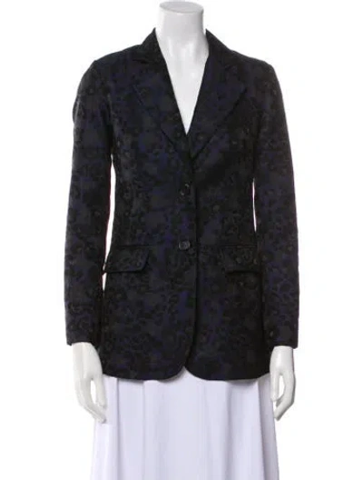 Pre-owned Derek Lam Floral Print Blazer In Blue