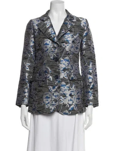 Pre-owned Derek Lam Floral Print Blazer In Blue