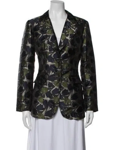 Pre-owned Derek Lam Floral Print Blazer In Blue