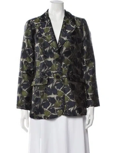 Pre-owned Derek Lam Floral Print Blazer In Green
