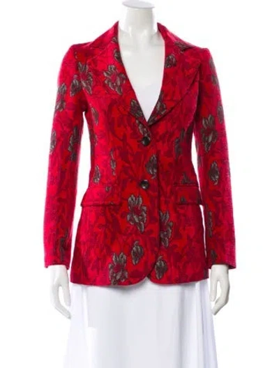 Pre-owned Derek Lam Floral Print Blazer In Red