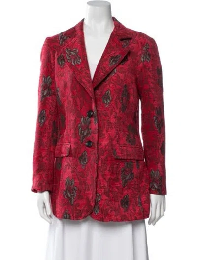 Pre-owned Derek Lam Floral Print Blazer In Red