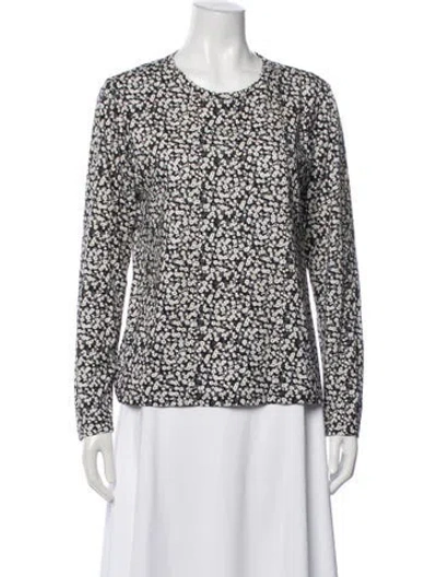 Pre-owned Derek Lam Floral Print Crew Neck Top In Blue