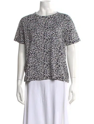 Pre-owned Derek Lam Floral Print Crew Neck Top In Multi