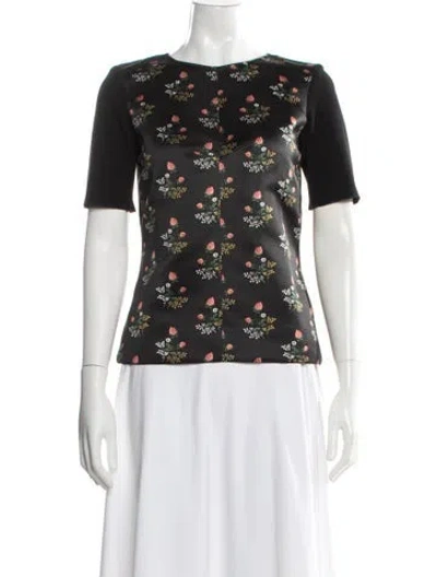 Pre-owned Derek Lam Floral Print Crew Neck Top In Multi