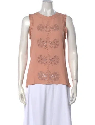 Pre-owned Derek Lam Floral Print Crew Neck Top In Pink