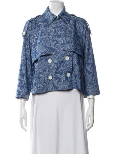 Pre-owned Derek Lam Floral Print Jacket In Blue