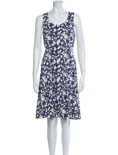 Pre-owned Derek Lam Floral Print Knee-length Dress In Blue