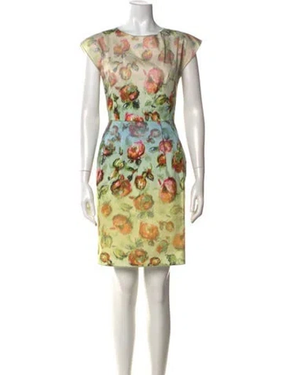 Pre-owned Derek Lam Floral Print Knee-length Dress In Blue