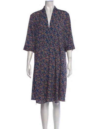 Pre-owned Derek Lam Floral Print Knee-length Dress In Blue