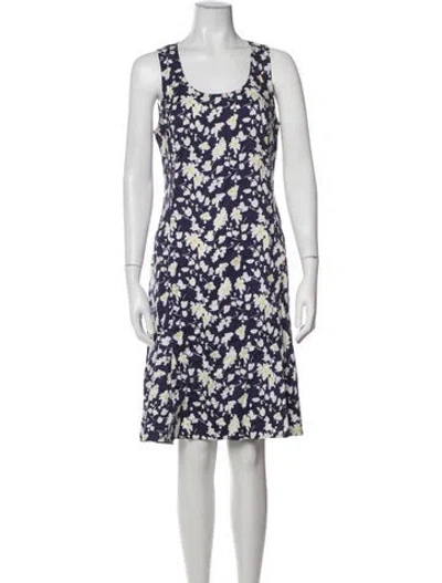 Pre-owned Derek Lam Floral Print Knee-length Dress In Blue